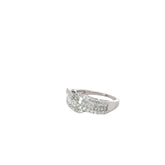 14k White Gold 1.50ct Princess Cut and Round Total Diamond Weight Invisible Set Ring